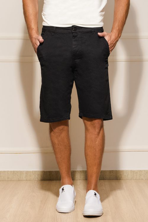 Bermuda Masculina Sarja - Preto