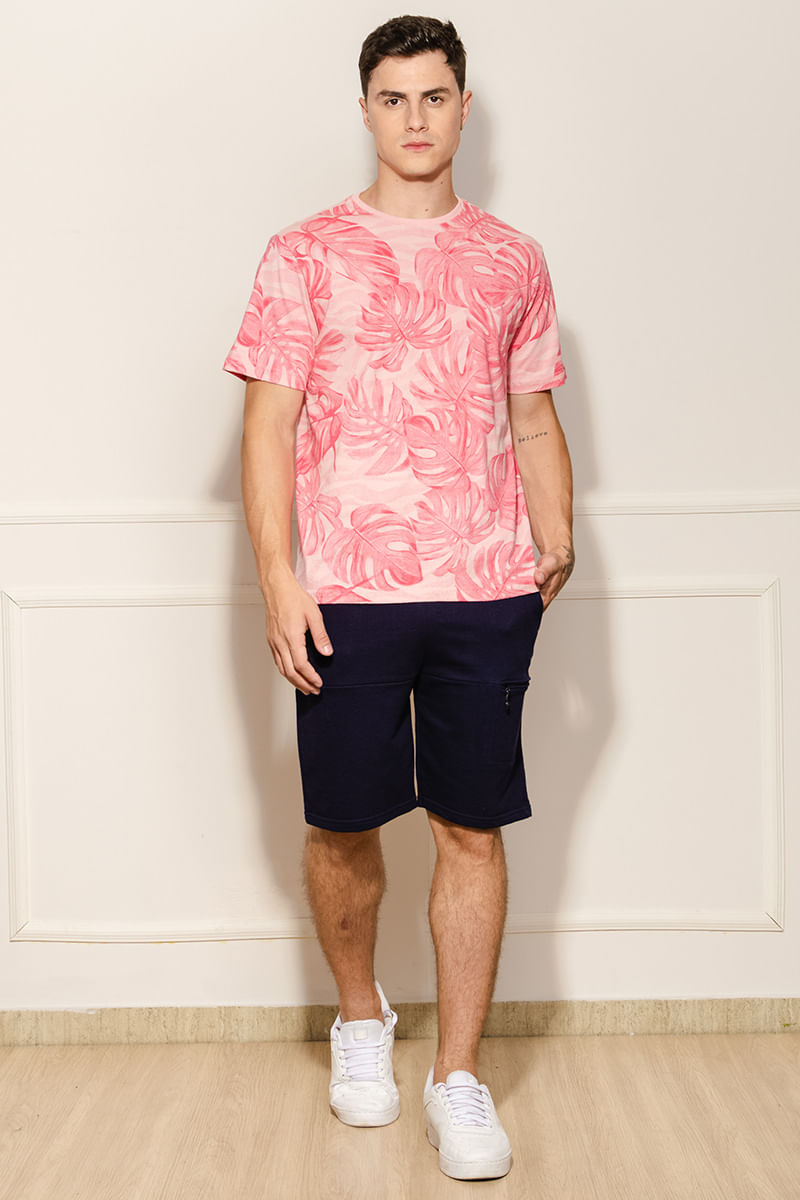 Camiseta-Masculina-Folhagens---Rosa