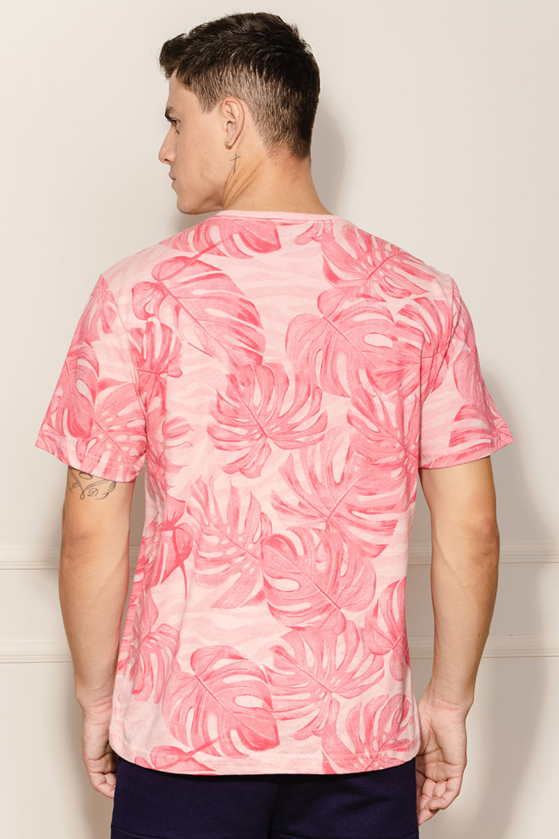 Camiseta-Masculina-Folhagens---Rosa
