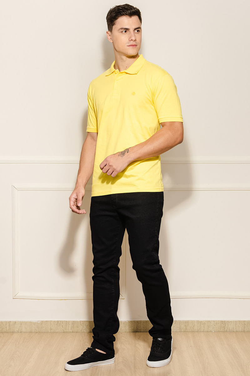Camisa-Polo-Masculina-com-Bolso---Amarelo