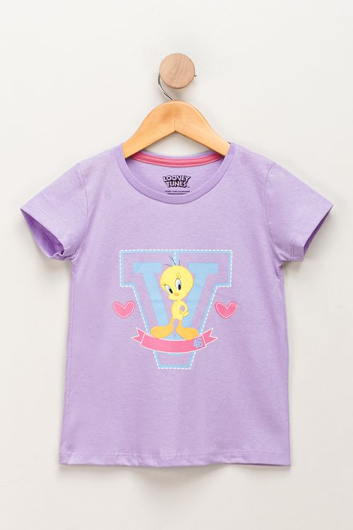 Camiseta Infantil Menina Piu Piu - Lilas