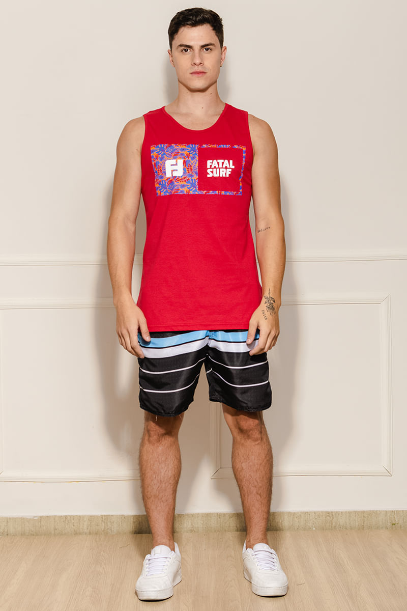 Bermuda-Masculina-Listras---Preto