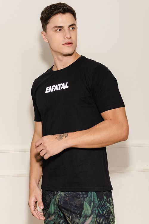 Camiseta Masculina Logotipo Metalizado Fatal
