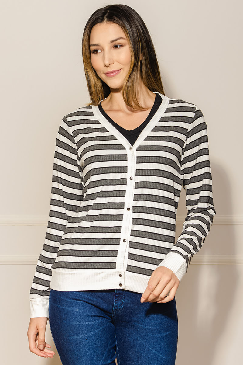 Cardigan-Feminino-Listrado---Branco