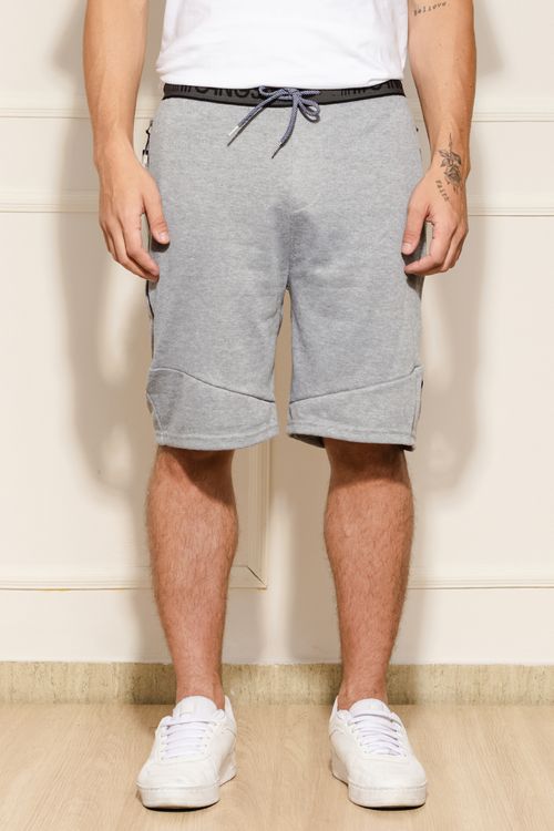 Bermuda Moletom Masculina Gangster - Cinza