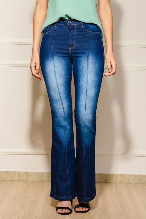 Calça Feminina Jeans Flare - Azul