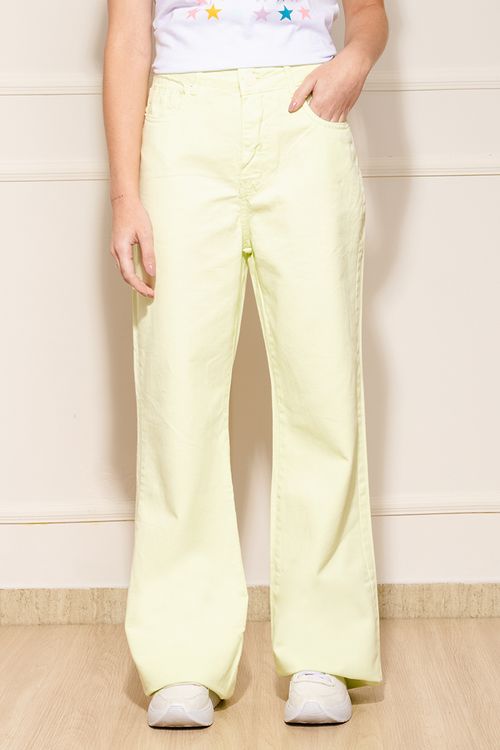 Calça Feminina Vizzy Jeans Sarja Wide Leg