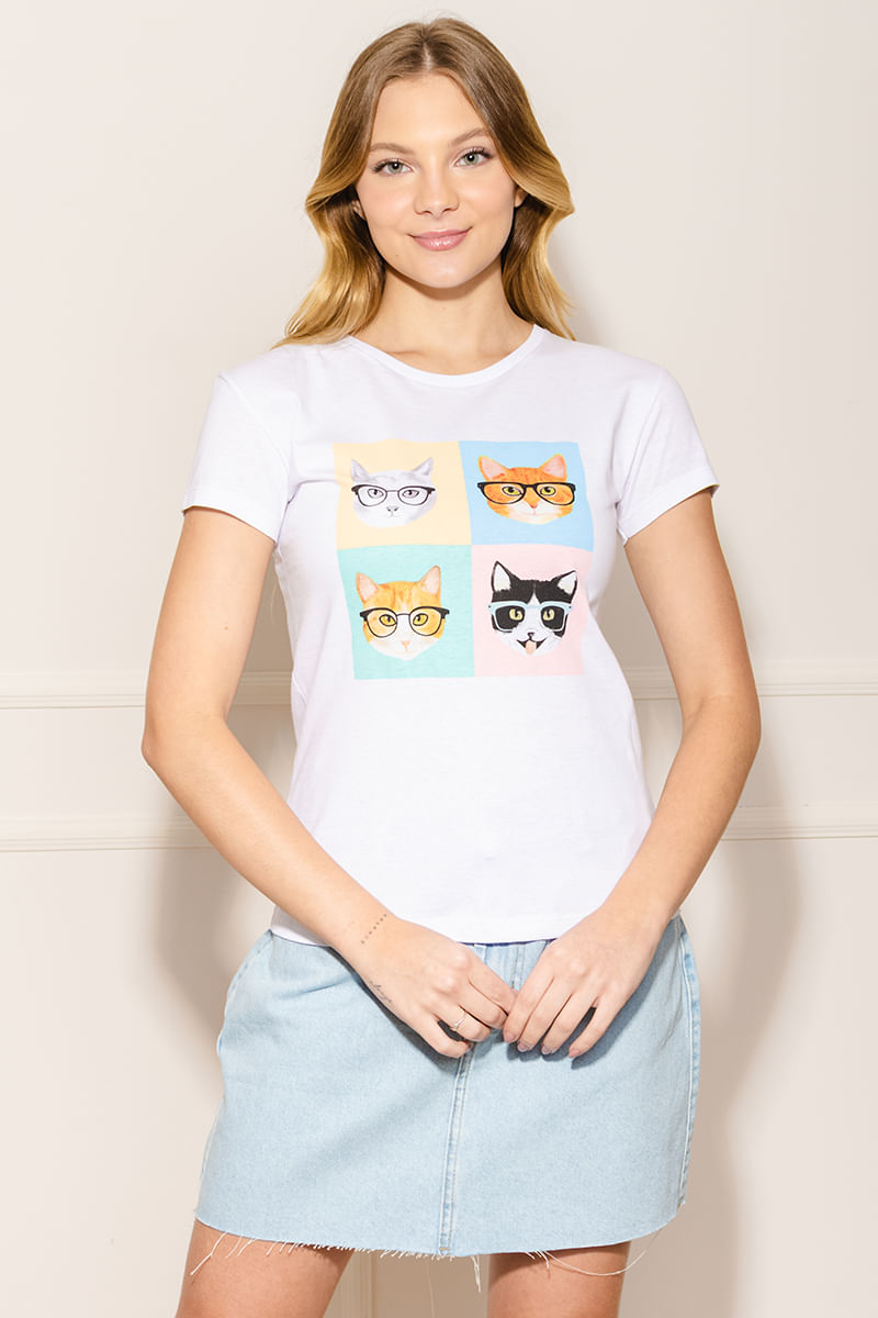 Camiseta-Feminina-Gatinhos---Branco