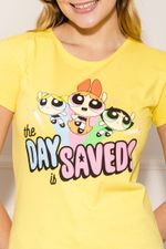 Camiseta-Feminina-Meninas-Super-Poderosas---Amarelo