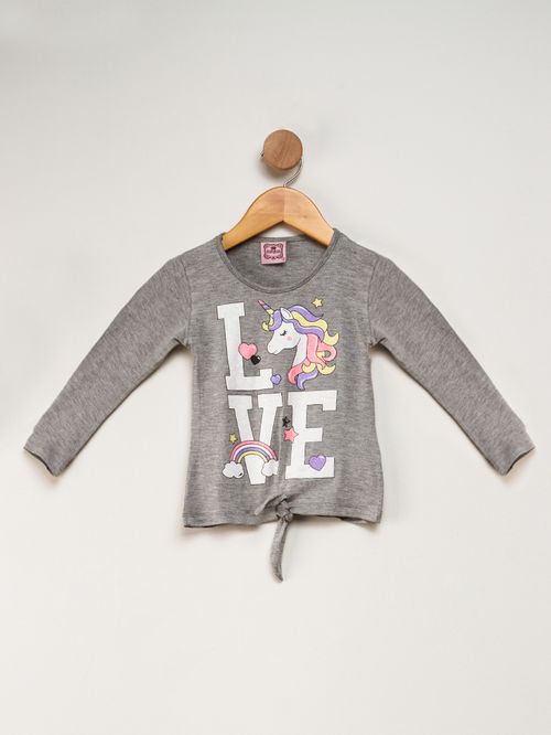 Blusa Infantil Feminina Amarracao Unicornio