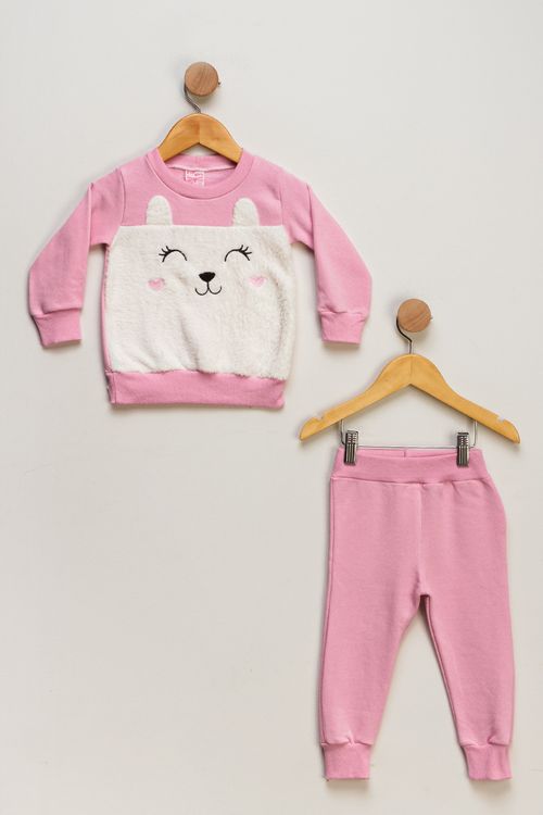 Conjunto Infantil Feminino  Ursinho Peludo