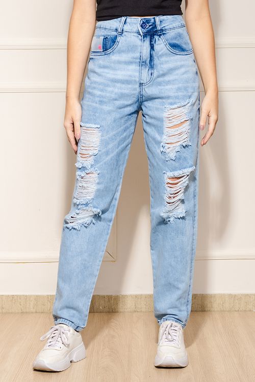 Biotipo Calça Feminina Slouchy Jeans Azul