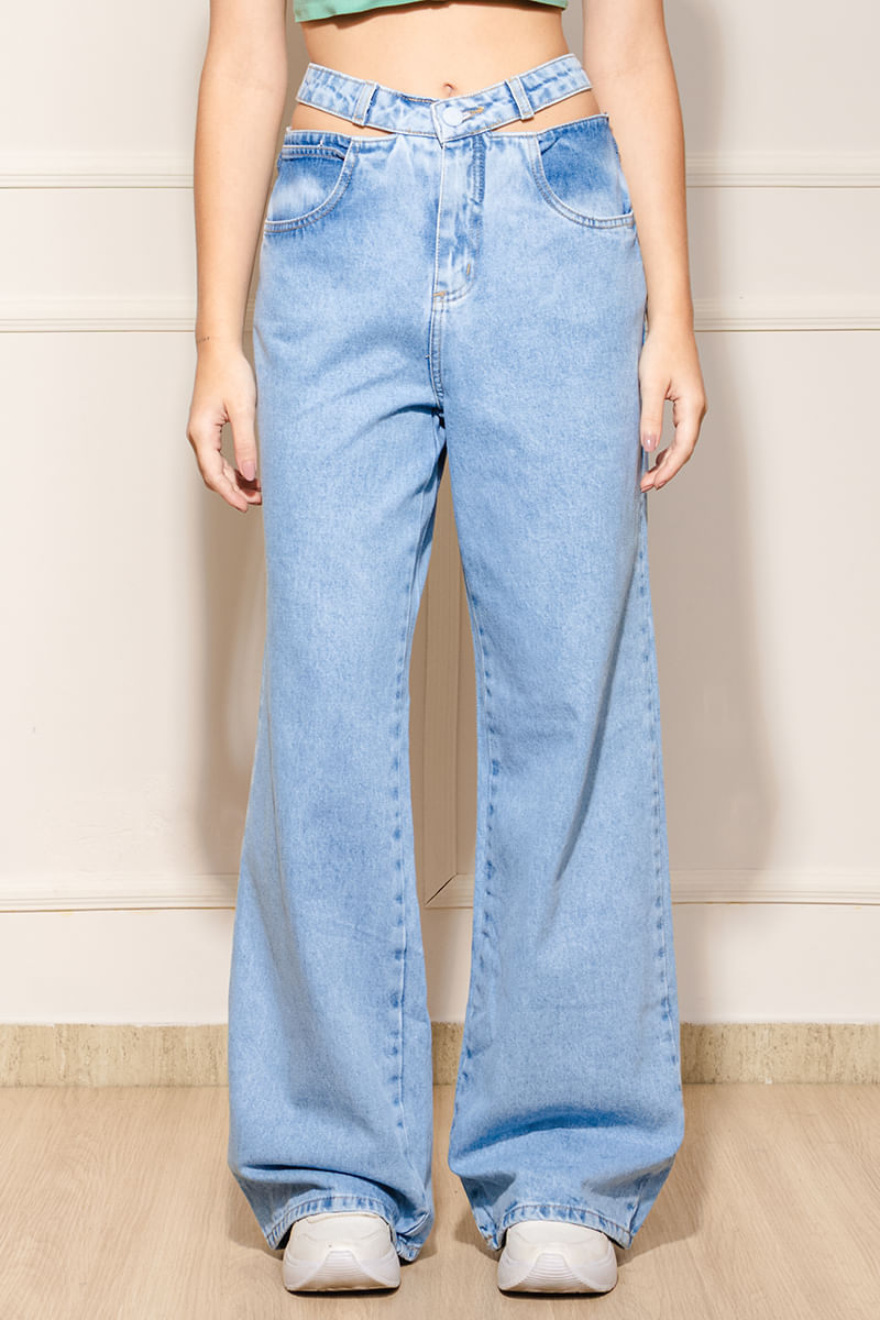Calca-Feminina-Jeans-Wide-Leg-Vazada---Azul