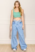 Calca-Feminina-Jeans-Wide-Leg-Vazada---Azul