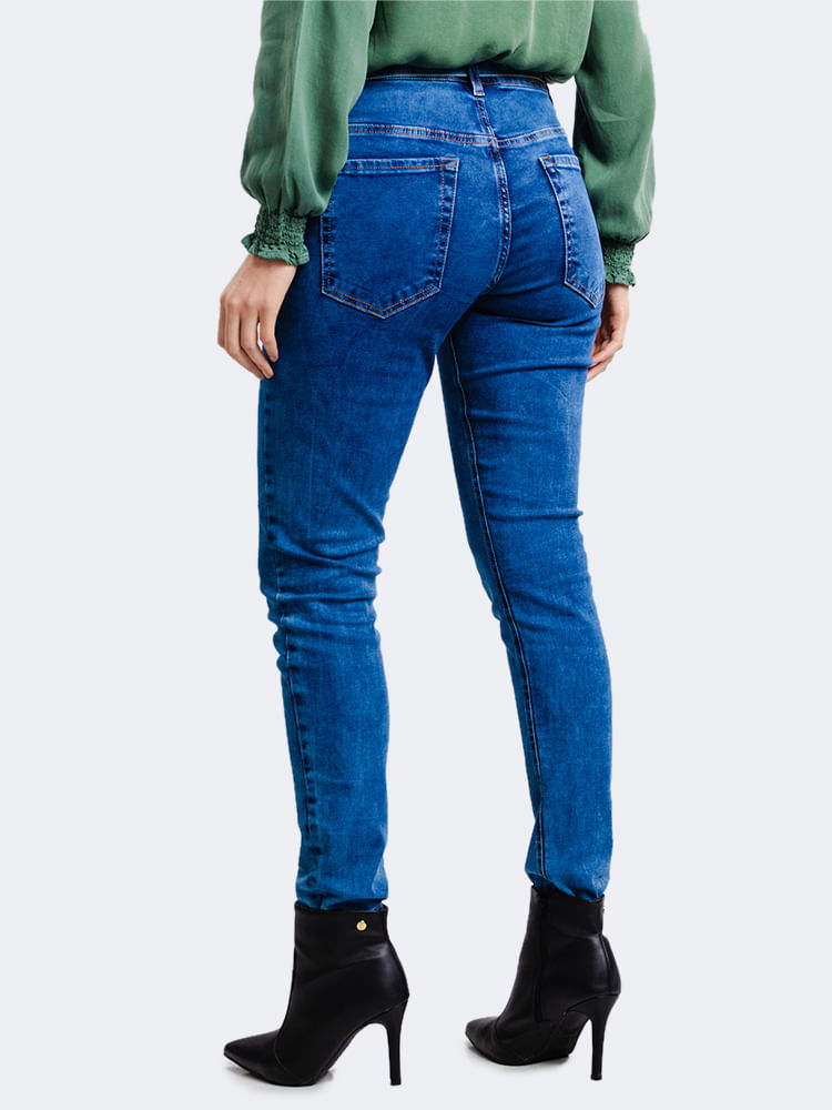 Calca-Feminina-Jeans-Skinny-com-Cinto---Azul