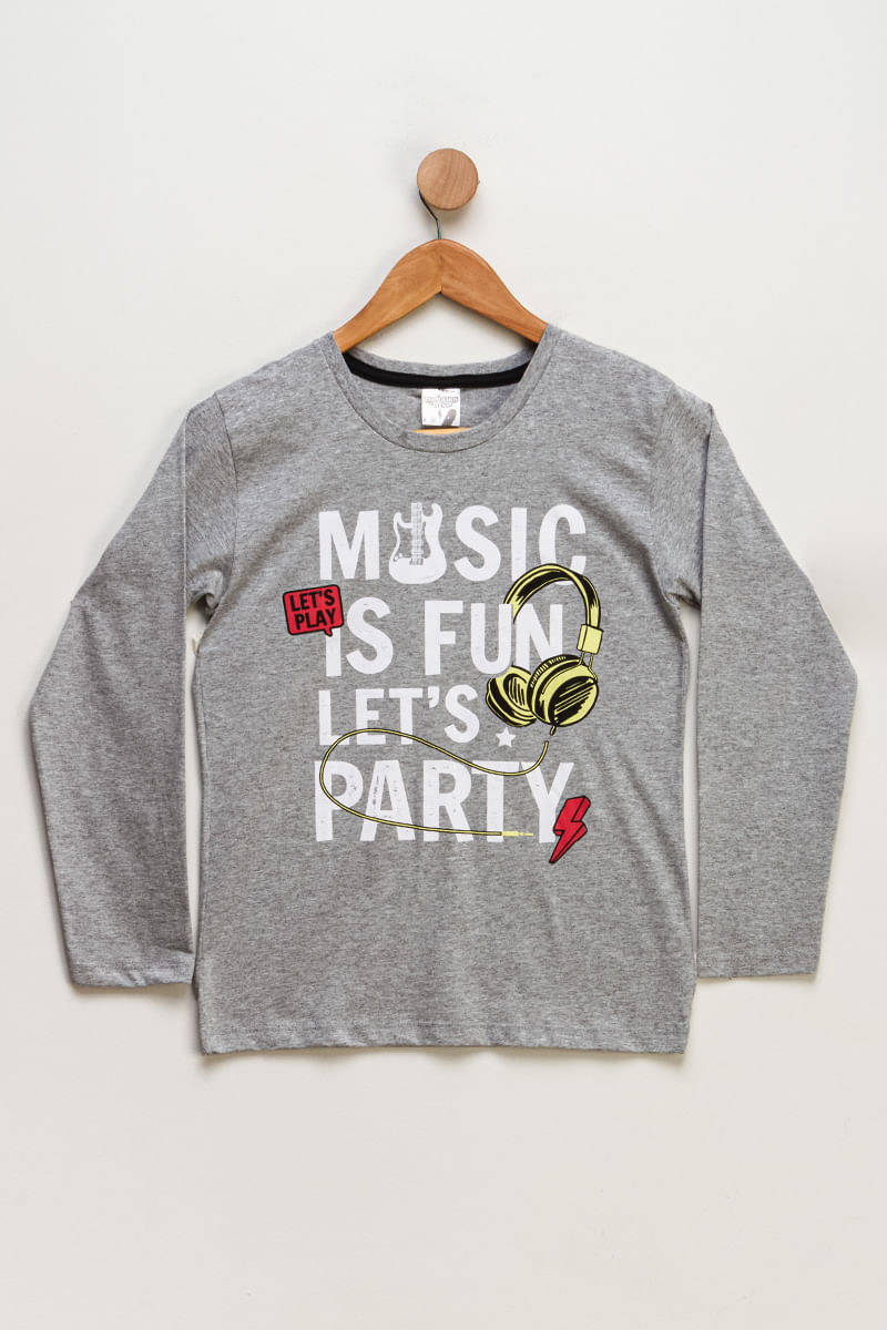 Camiseta-Juvenil-Masculino-Music---Cinza