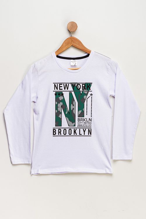 Camiseta Juvenil Masculino NYC - Branco