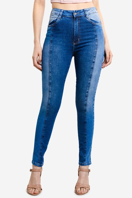 Calça Feminina Skinny Duas Lavagens - Azul