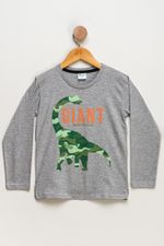 Camiseta-Infantil-Masculino-Brontossauro---Cinza