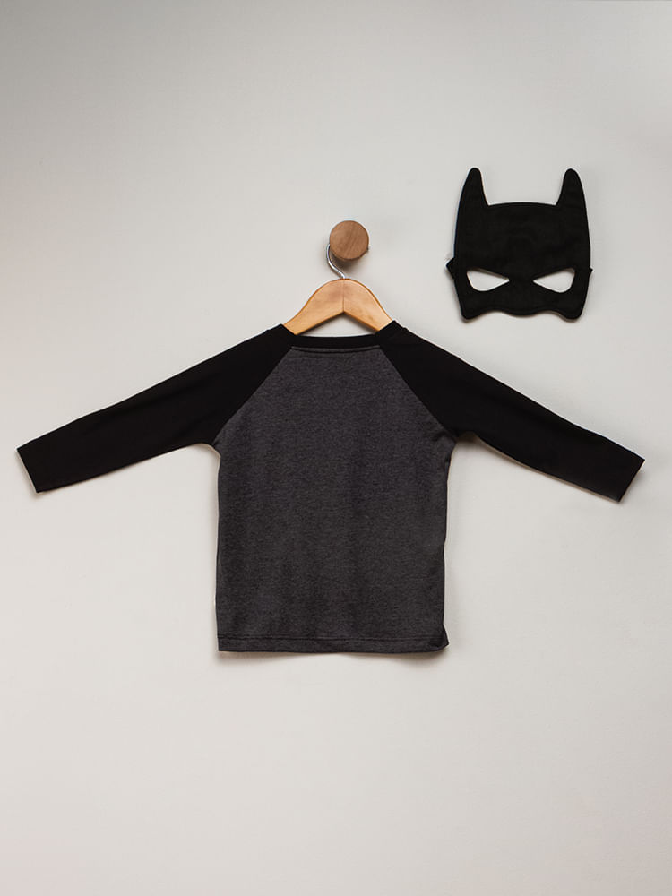 Camiseta-Infantil-Masculino-Batman-com-Mascara---Cinza-Escuro