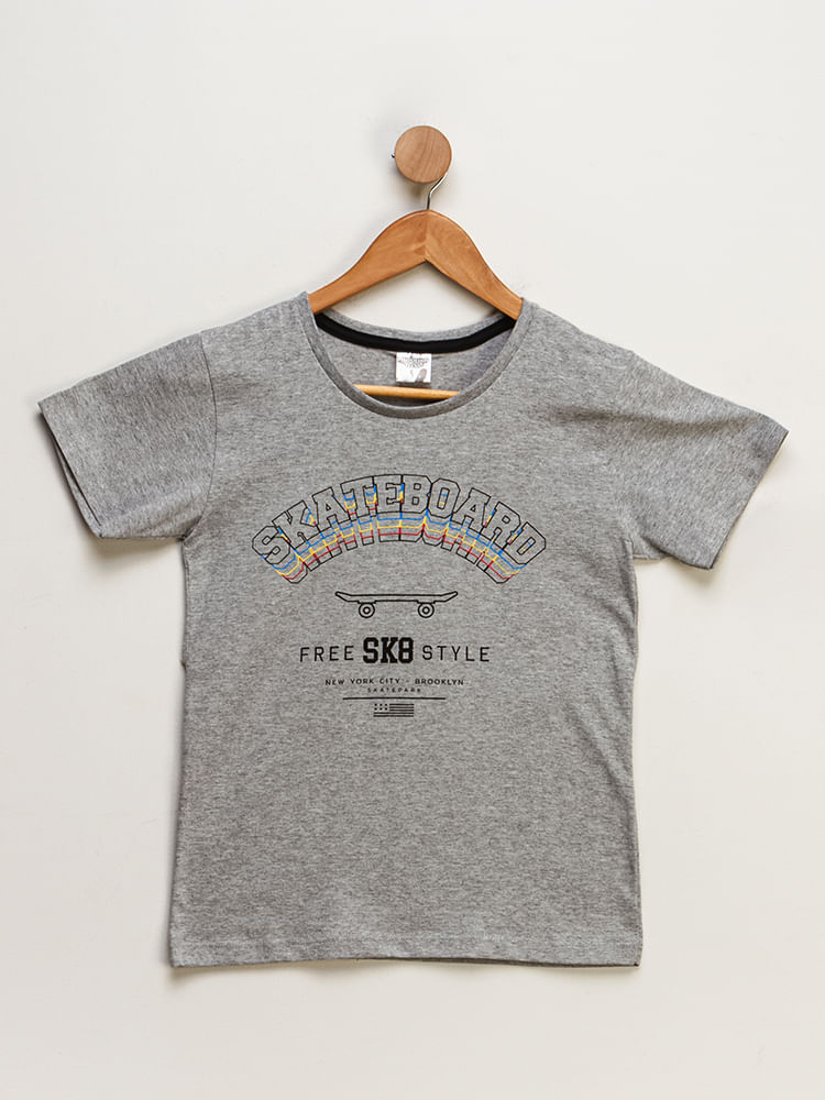 Camiseta-Juvenil-Masculino-Skate-Board---Cinza