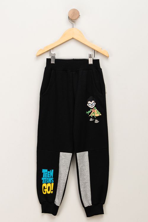 Calca Infantil Masculino Moletom Jovens Titas - Preto