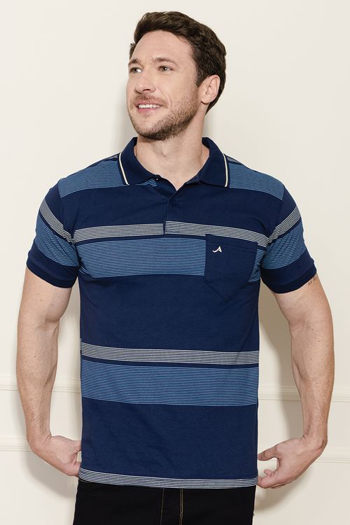 Camisa Polo Masculina Listras