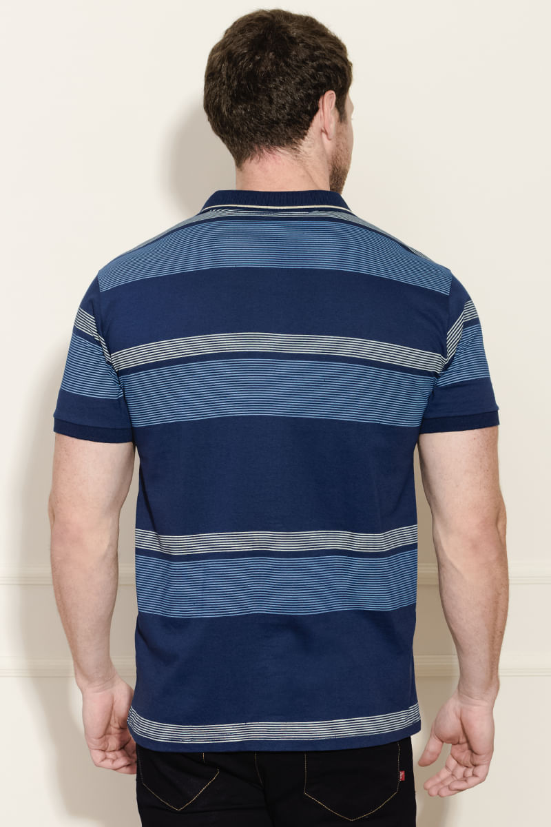 Camisa-Polo-Masculina-Listras---Azul