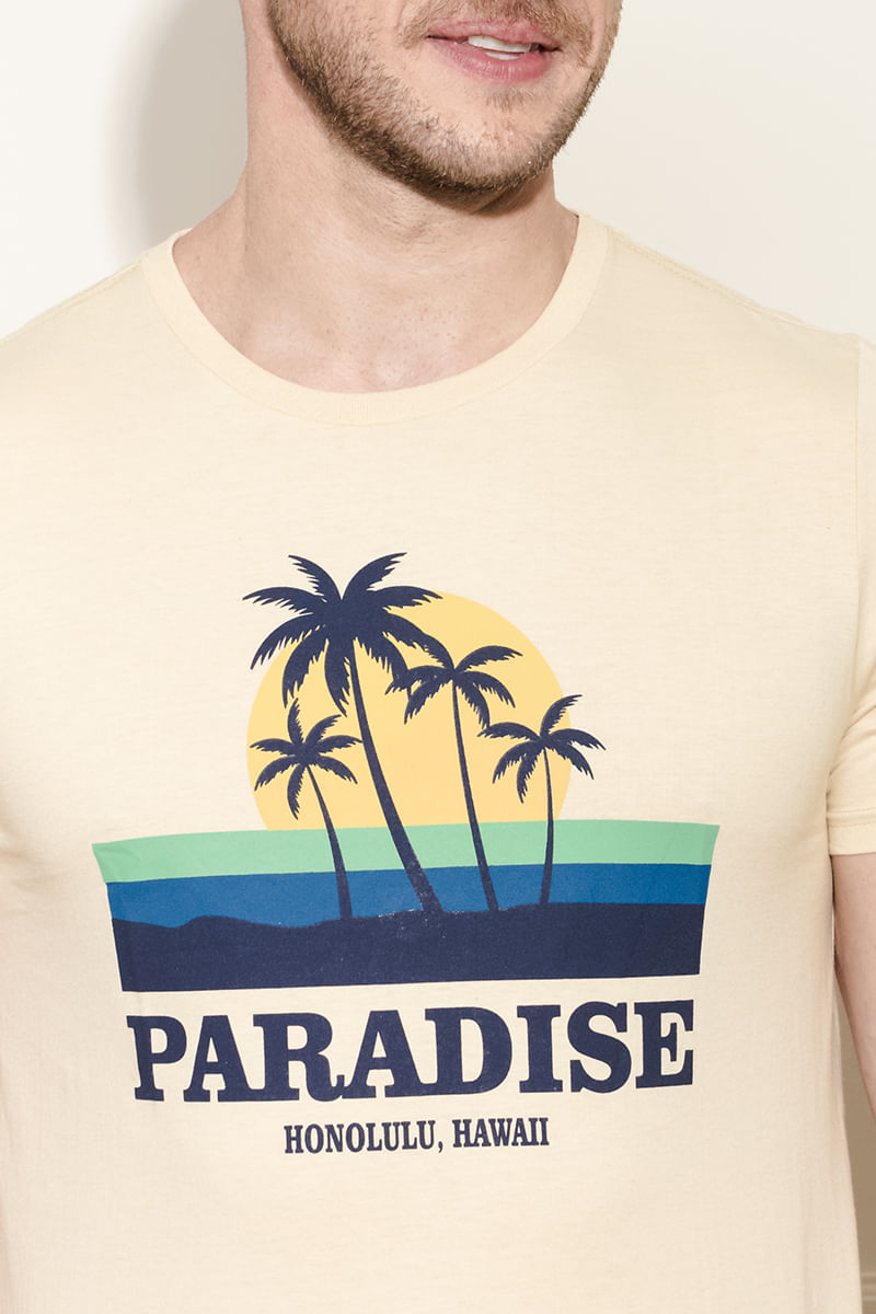 Camiseta-Masculina-Paradise---Bege