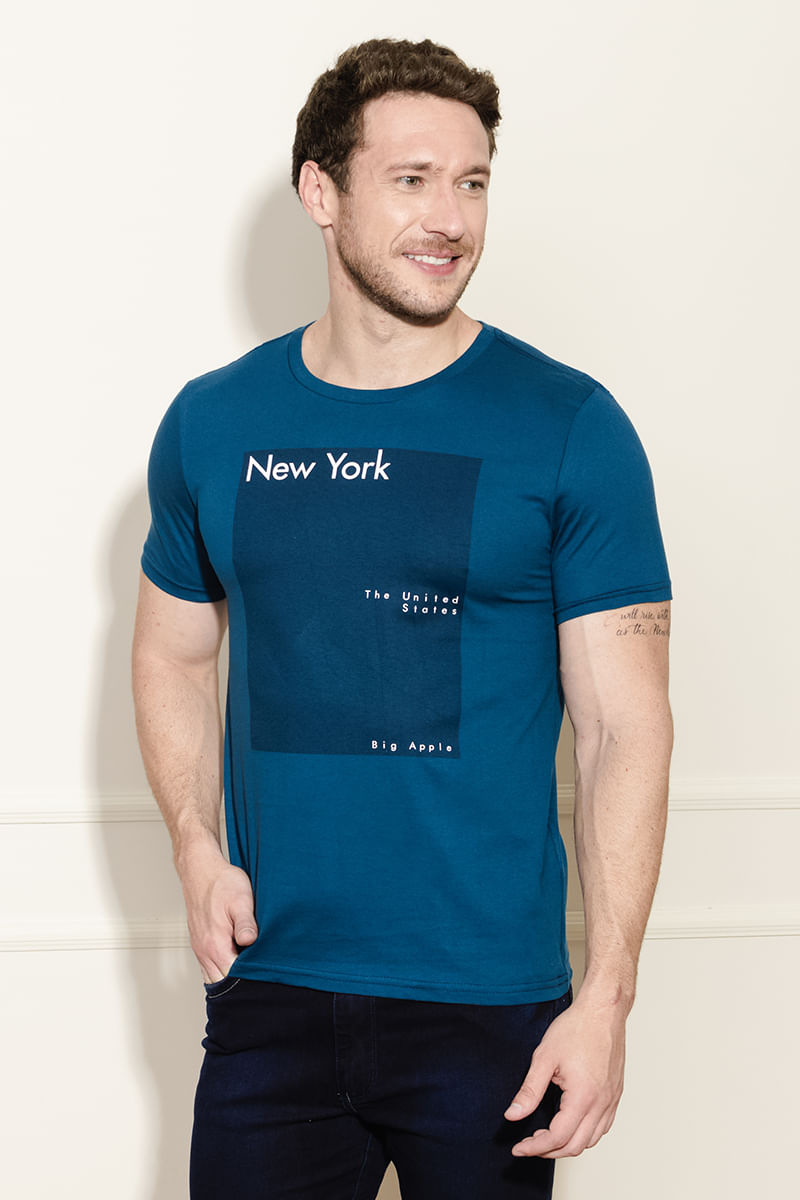 Camiseta-Masculina-New-York---Azul