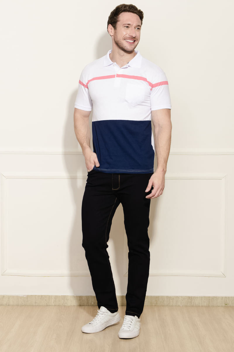 Camisa-Polo-Masculina-Recortes---Azul