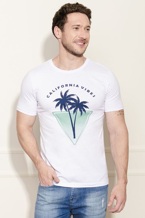 Camiseta Masculina Califórnia Vibes - Branco
