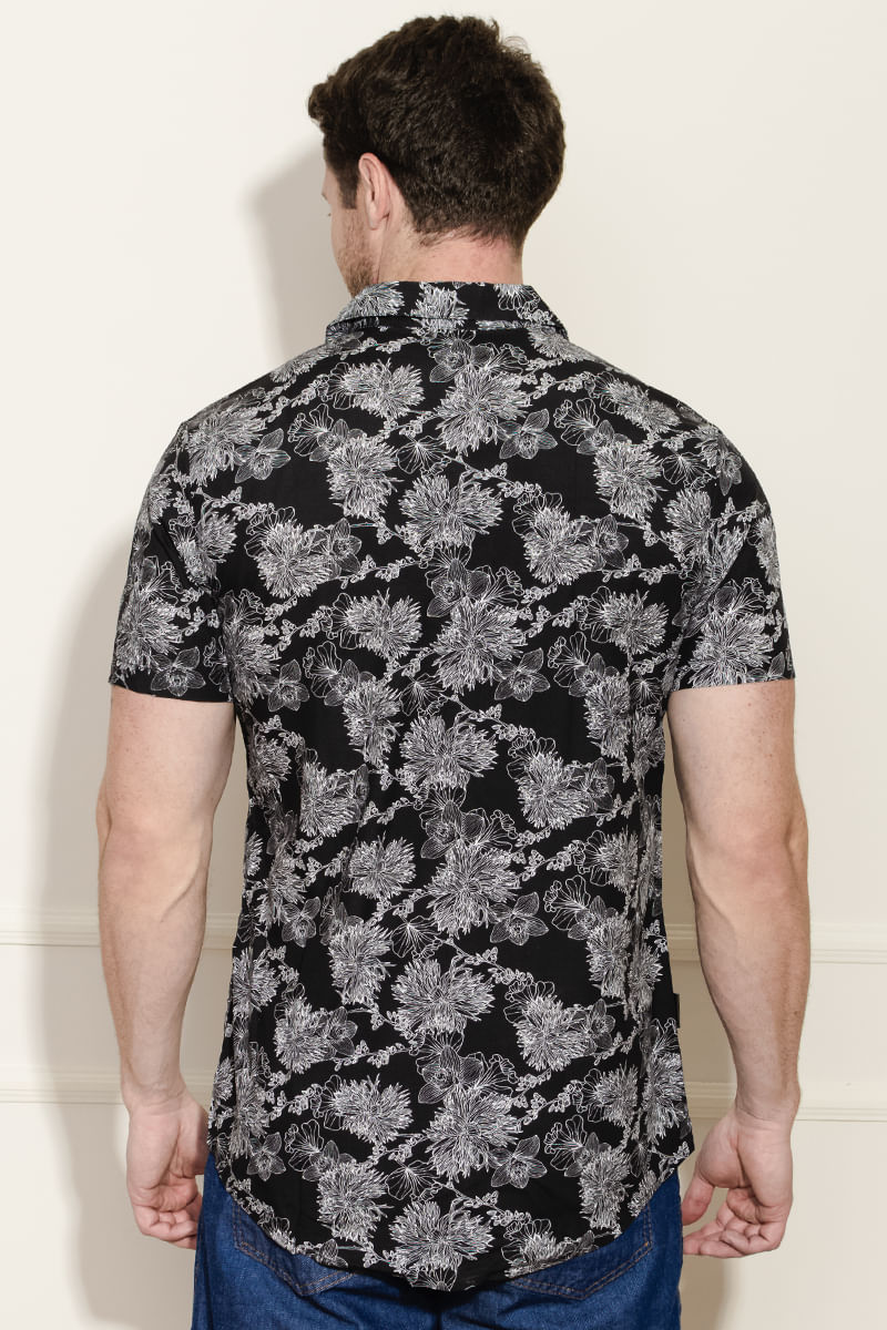 Camisa-Masculina-Floral-P-B---Preto