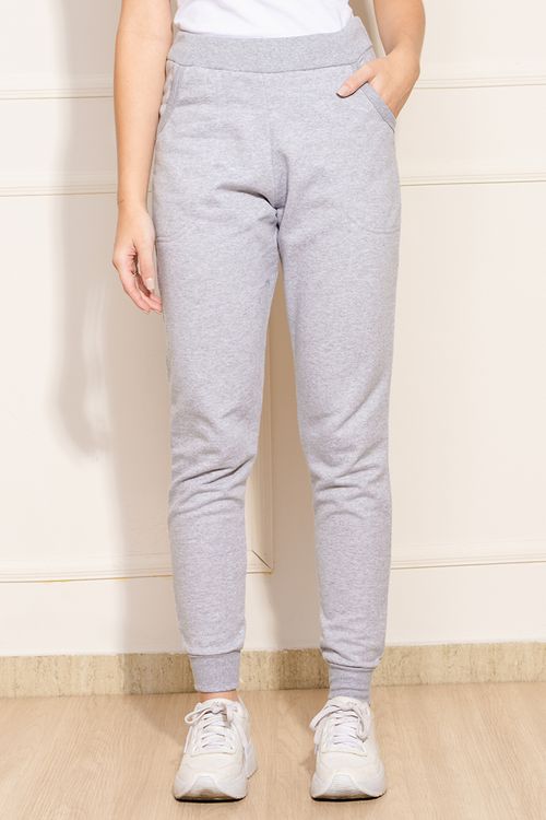 Calça Feminina Moletom - Cinza