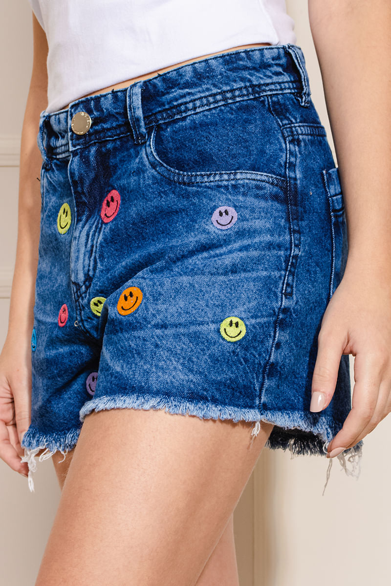 Shorts Feminino Smile - Jeans