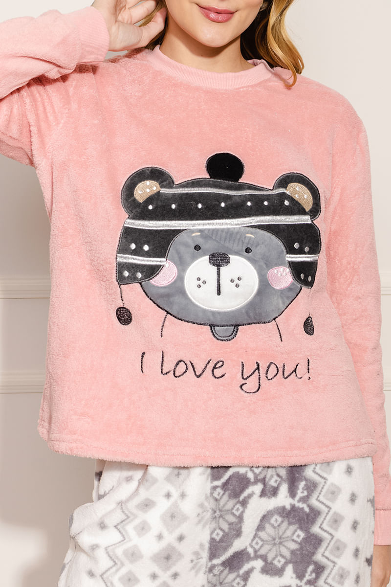 Pijama-Feminino-Urso---Rosa