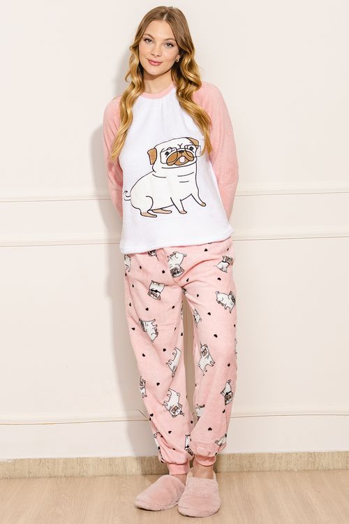 Pijama Feminino Pug