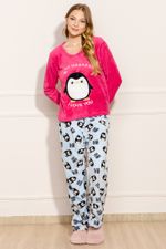 Pijama-Feminino-Pinguim---Rosa