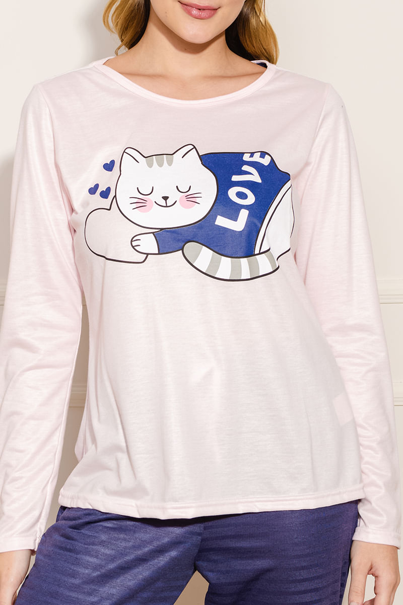 Pijama-Feminino-Cat---Rosa