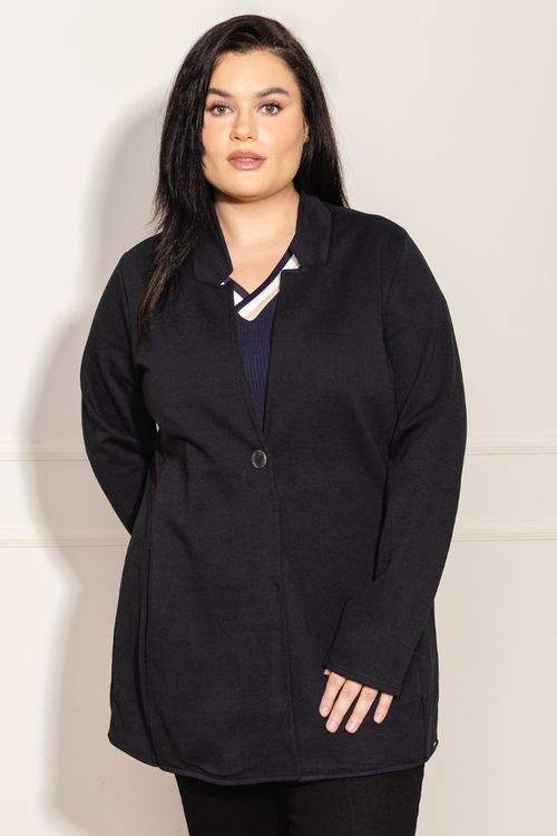 Casaco Femino Plus Size Lunender - Preto