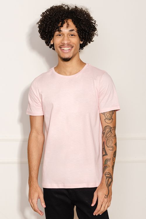 Camiseta Básica Masculina - Rosa