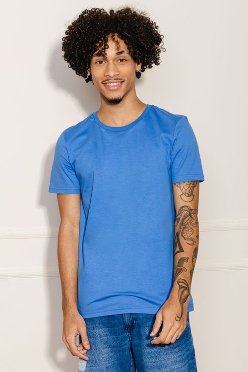 Camiseta Básica Masculina - Azul