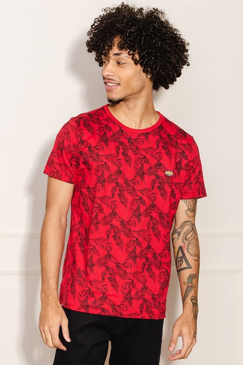 Camiseta Masculina Estampa Folhagens Fatal