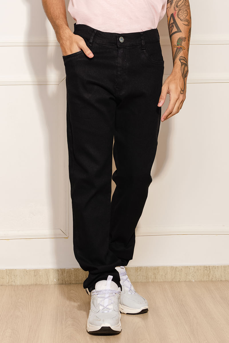 Calca-Masculina-Jeans---Preto