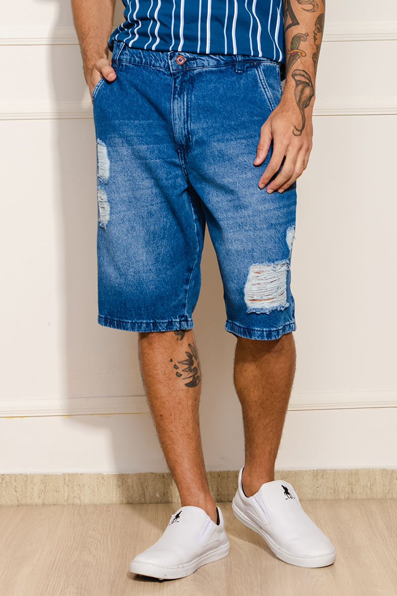 Bermuda-Masculina-Jeans---Azul
