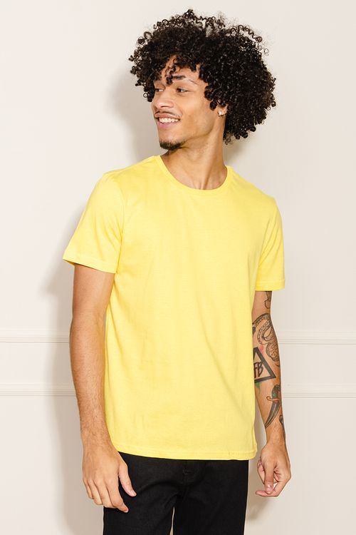 Camiseta Masculina Básica - Amarelo