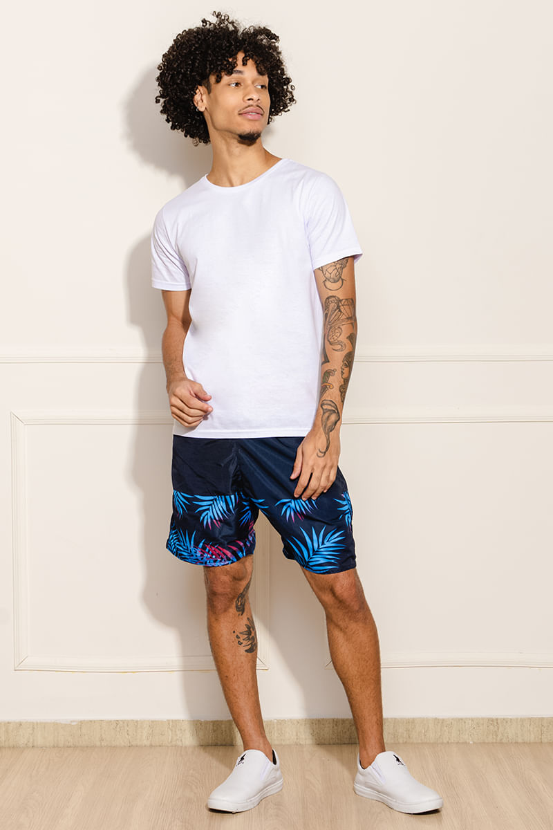 Bermuda-Masculina-Tactel-Folhagens---Azul-