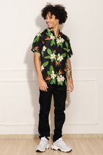Camisa-Masculina-Viscose-Folhagens---Preto
