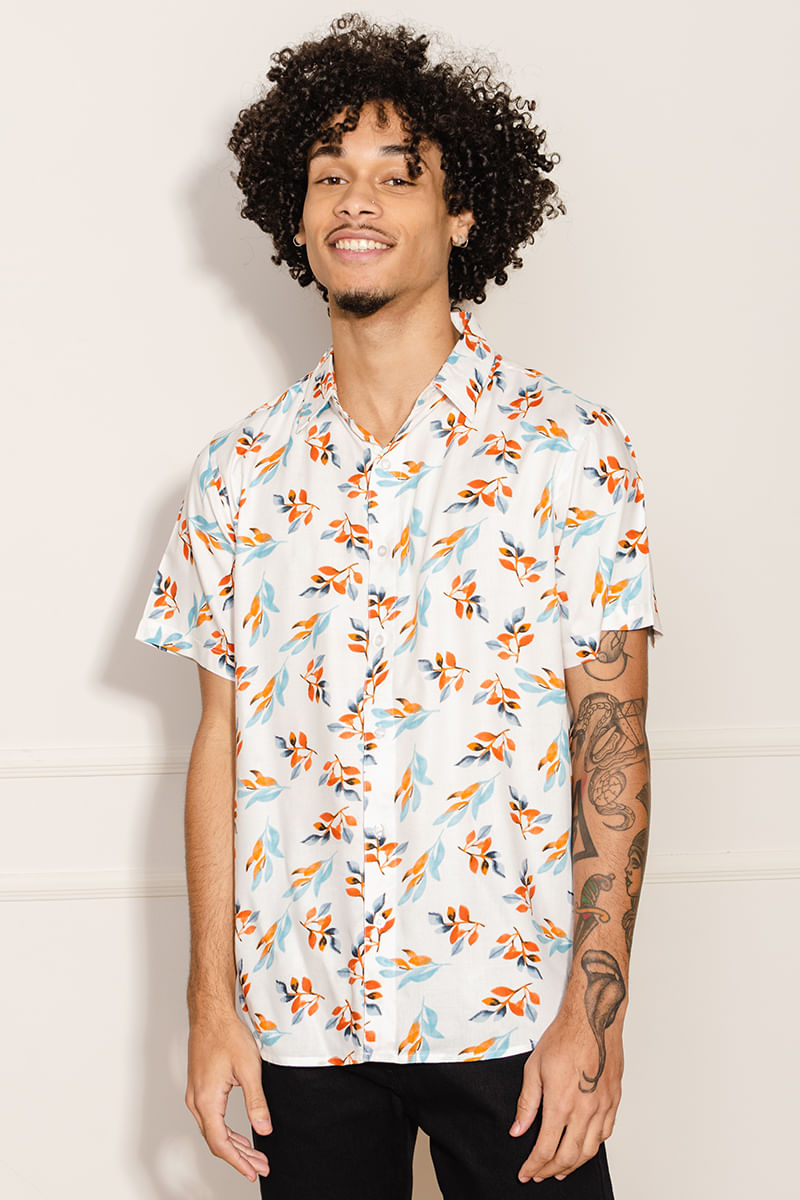 Camisa-Masculina-Viscose-Folhagens---Branco