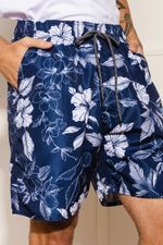 Bermuda-Masculina-Tactel-Floral---Azul